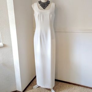 Patra White Maxi Dress Gown Formal Dressy EUC!
